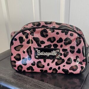 Betseyville Pink Leopard Print Cosmetic Bag